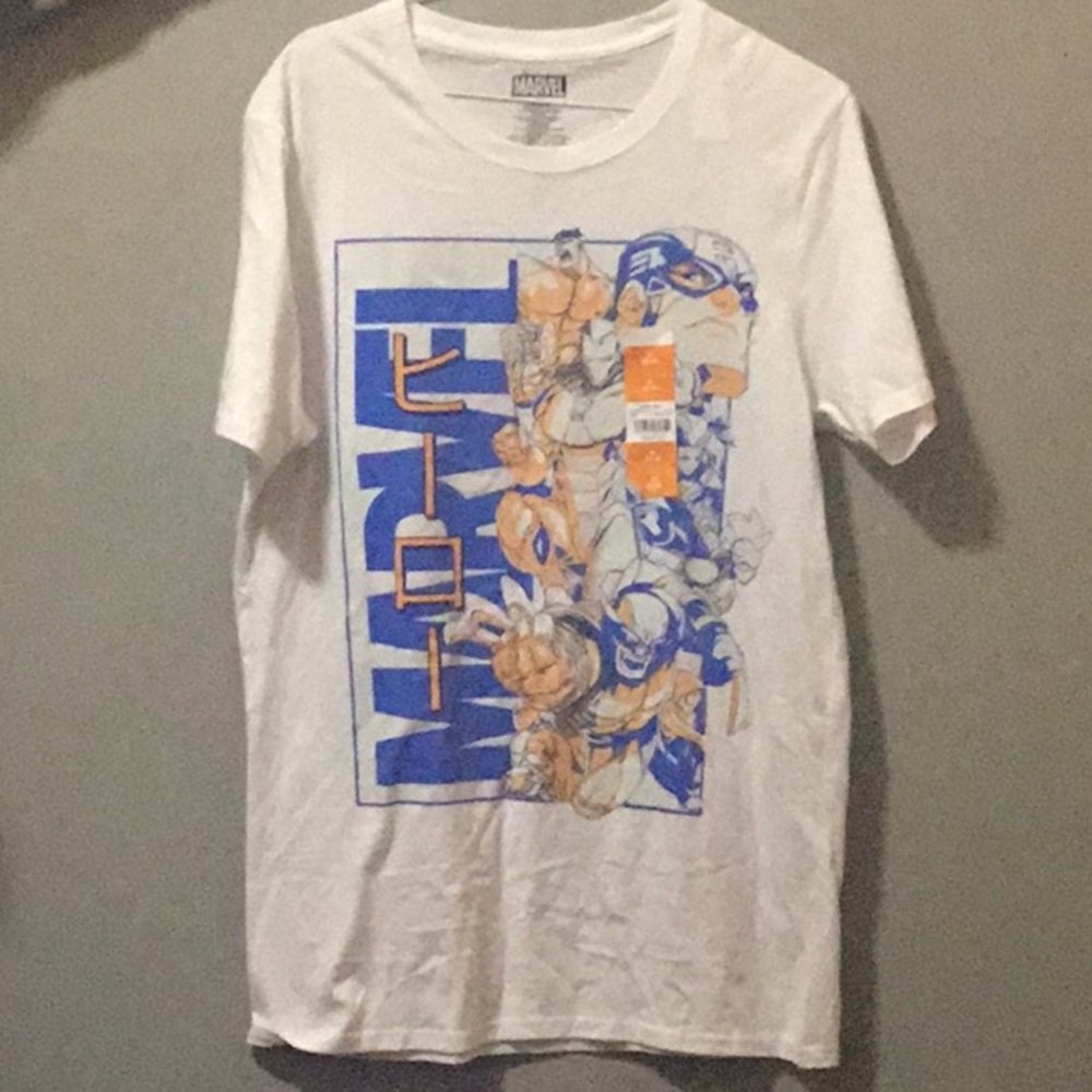 Marvel Mangaverse T-shirt Men’s Medium White with blue and orange